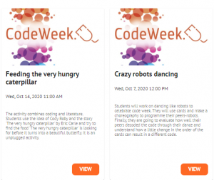 code week 2020 activities overview